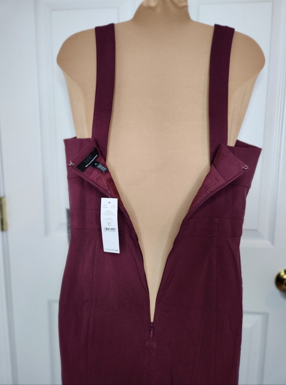 WHBM Sleeveless Front Button Sheath Dress Windsor Wine Size 12 NWT - Picture 8 of 14